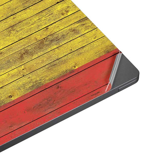 Spain Flag Dark Wood Surface Laptop 7 15in Skin